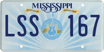 MS license plate LSS167