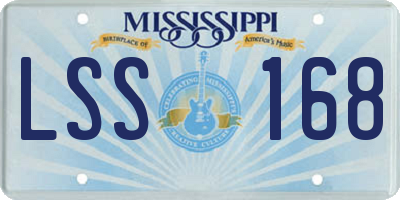MS license plate LSS168