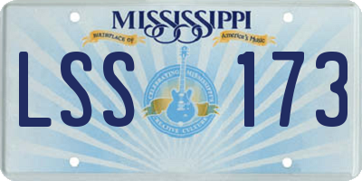 MS license plate LSS173