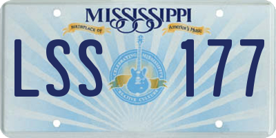 MS license plate LSS177