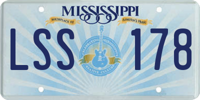MS license plate LSS178
