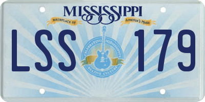 MS license plate LSS179