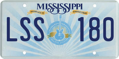MS license plate LSS180