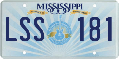 MS license plate LSS181
