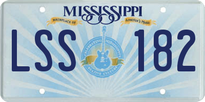 MS license plate LSS182