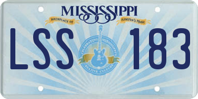 MS license plate LSS183