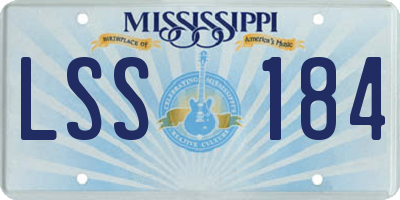 MS license plate LSS184