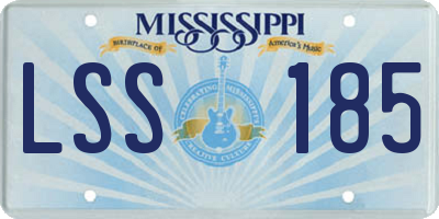 MS license plate LSS185