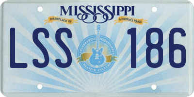 MS license plate LSS186