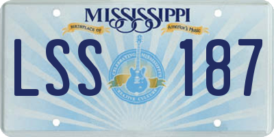 MS license plate LSS187