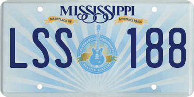 MS license plate LSS188