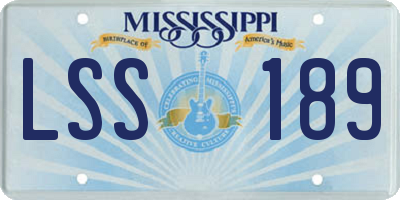 MS license plate LSS189
