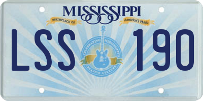 MS license plate LSS190