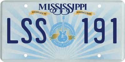 MS license plate LSS191