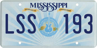 MS license plate LSS193
