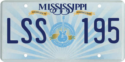 MS license plate LSS195