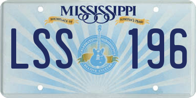 MS license plate LSS196