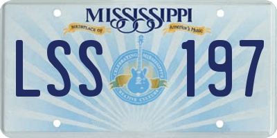 MS license plate LSS197