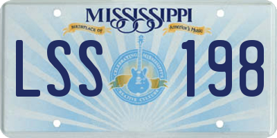 MS license plate LSS198