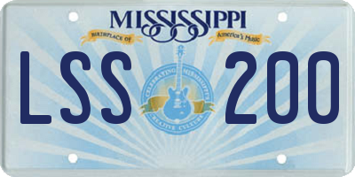 MS license plate LSS200