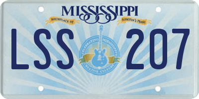 MS license plate LSS207