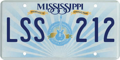 MS license plate LSS212