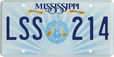 MS license plate LSS214