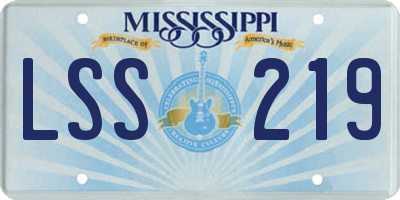 MS license plate LSS219