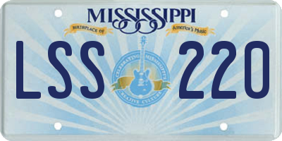 MS license plate LSS220