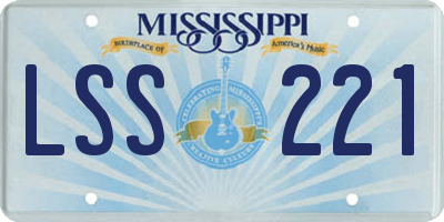 MS license plate LSS221
