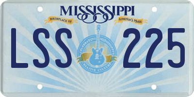 MS license plate LSS225