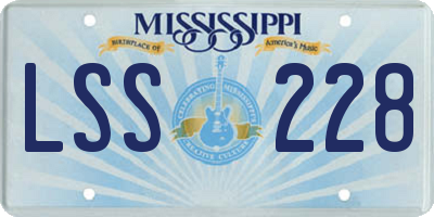MS license plate LSS228