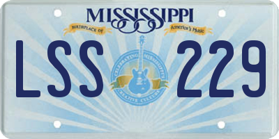 MS license plate LSS229