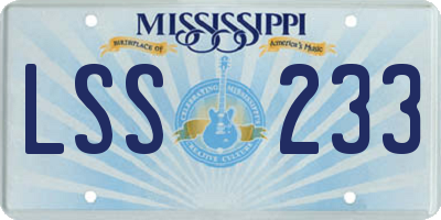 MS license plate LSS233