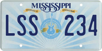 MS license plate LSS234