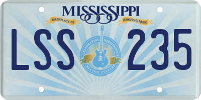 MS license plate LSS235