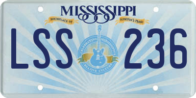 MS license plate LSS236