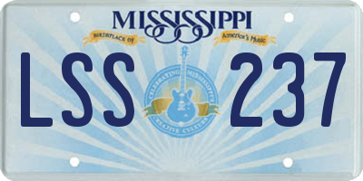 MS license plate LSS237