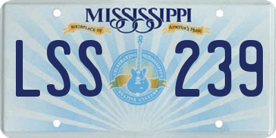 MS license plate LSS239