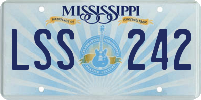 MS license plate LSS242