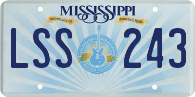 MS license plate LSS243