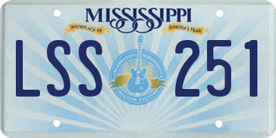 MS license plate LSS251
