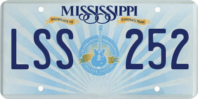 MS license plate LSS252