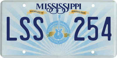 MS license plate LSS254
