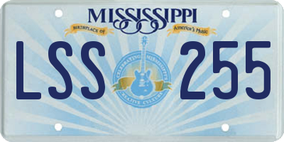 MS license plate LSS255