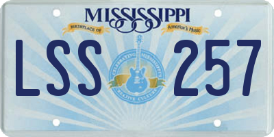 MS license plate LSS257