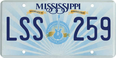 MS license plate LSS259