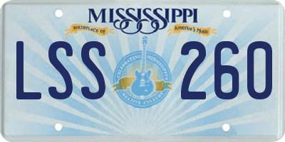 MS license plate LSS260