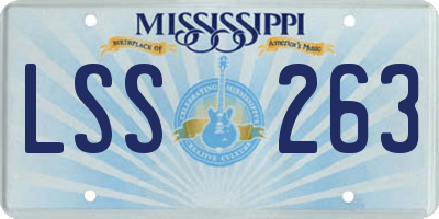 MS license plate LSS263
