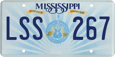 MS license plate LSS267